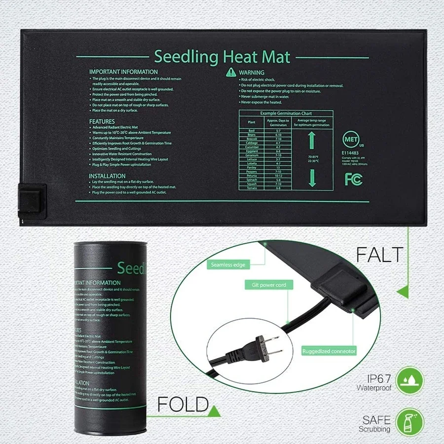 4 أحجام 220 فولت الاتحاد الأور - مراجعة Seedling Heat Mat وسعره