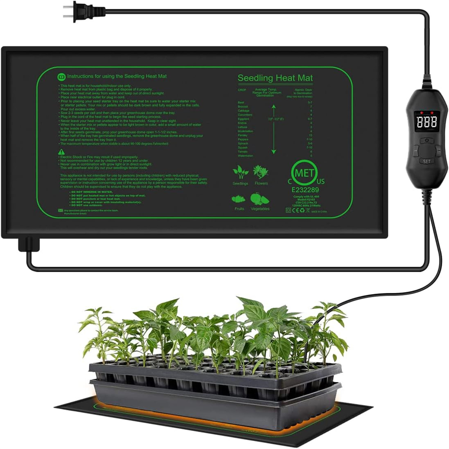 بساط تسخين للشتلات مع ترموستات - مراجعة Seedling Heat Mat وسعره
