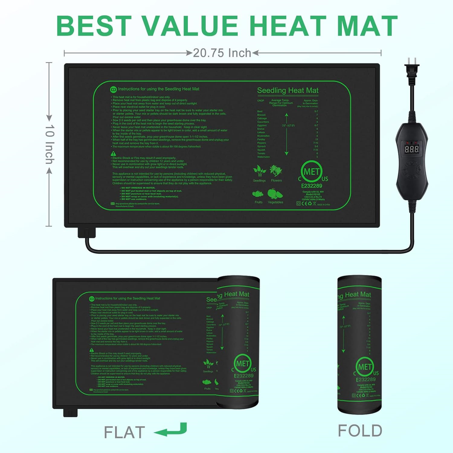 بساط تسخين للشتلات مع ترموستات - مراجعة Seedling Heat Mat وسعره